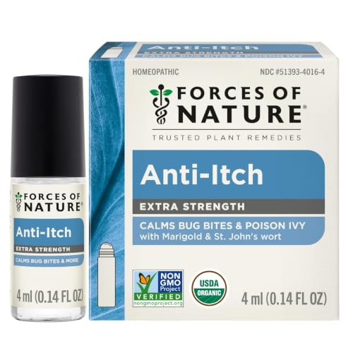 Image 1 of 0.14 Fl Oz (Pack of 1) for the product FORCES OF NATURE Organic Anti-Itch Extra Strength Roll On, 0.14 FZ