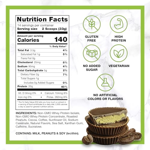 Image 3 of CHIKE Chocolate Peanut Butter High Protein Iced Coffee Powder Whey