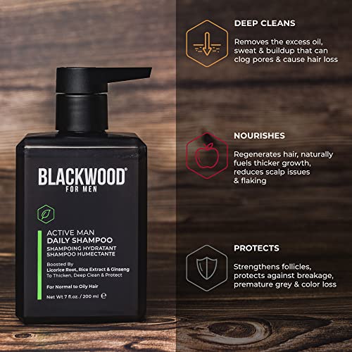 Image 6 of Blackwood For Men Active Man Daily Shampoo, Conditioner & Body Wash Bundle (7 Oz, 7 Oz, 17 Oz)