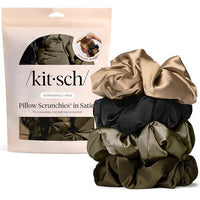 Thumbnail for Image 33 of Black (4 pcs) for the product Kitsch Satin Scrunchies for Women