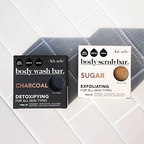 Image 4 of Kitsch Charcoal Soap Body Wash Bar for Cleansing – 4 oz