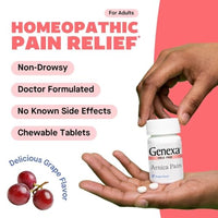 Thumbnail for Image 4 of Genexa Arnica Pain Relief Made Clean, 100 Chewable Tablets, Grape Flavor