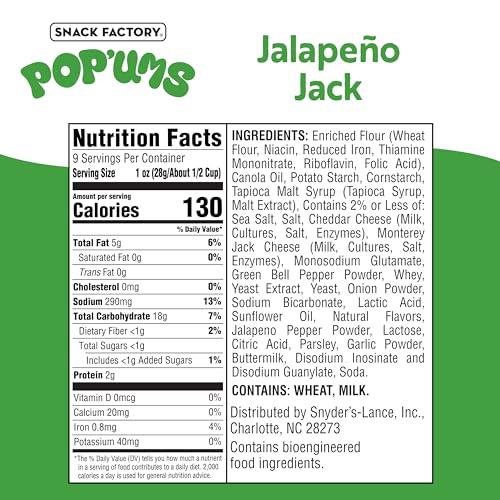 Image 2 of Snack Factory Pop'ums Jalapeno Jack Pretzel Snacks, 9 Oz Bag (Pack of 3)
