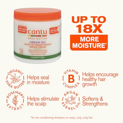 Image 5 of Cantu Argan Oil Leave in Conditioning Repair Cream, 16 Ounce