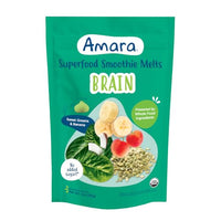 Thumbnail for Image 1 of Default Title for the product Amara Organic Sweet Greens & Banana Brain Blend Superfood Smoothie Melts