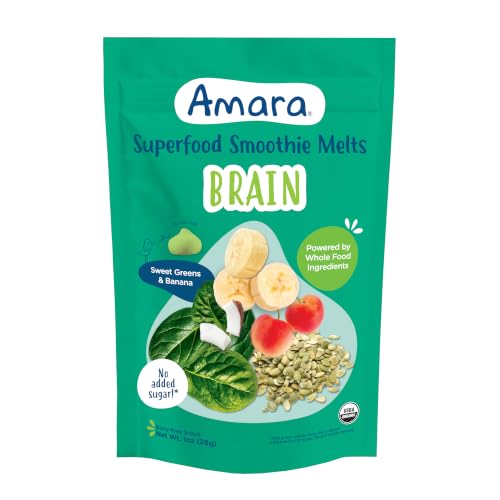 Image 1 of Default Title for the product Amara Organic Sweet Greens & Banana Brain Blend Superfood Smoothie Melts