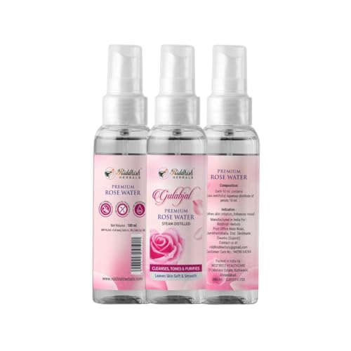 Image 1 of Default Title for the product Riddhish HERBALS Premium Rose Water 100 ml Pack of 3