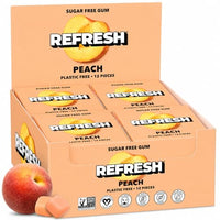 Thumbnail for Image 1 of Default Title for the product Refresh Gum Peach Natural Sugar-Free Xylitol Chewing Gum 12 Pack
