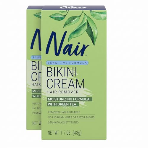 Image 2 of 1.7 Ounce (Pack of 2) for the product Nair Bikini Cream with Green Tea Sensitive Formula, 1.7 Ounce