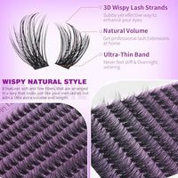 Thumbnail for Image 4 of EYDEVRO Wispy Lash Clusters Kit Natural Eyelash Clusters Kit with Remover