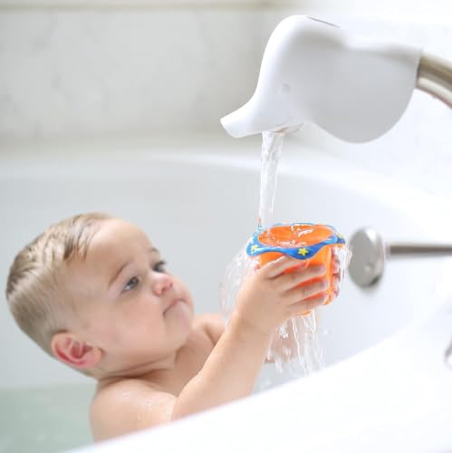 Image 2 of Nuby Safety Bathtub Spout Guard with Top Opening for Diverter– Elephant