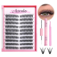 Thumbnail for Image 1 of Default Title for the product Azenlo Natural Lash Clusters Kit Wispy Eyelash Clusters 120 pcs Cluster Eyelash Extensions C Curl Individual Lashes 10-16 mm Mix Length Natural Look (Left&Right 30D KIT 120Pcs)