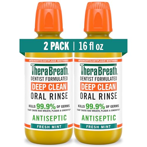 Image 1 of 16 Fl Oz (Pack of 2) for the product TheraBreath Deep Clean Mouthwash, Fresh Mint Flavor, 16 fl oz, 2-Pack