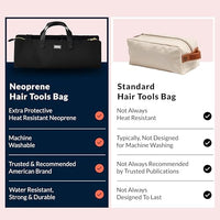 Thumbnail for Image 8 of KUSSHI Hair Tools Bag - Neoprene Hair Tools Travel Bag & Hair Accessories Organizer Case (Black)