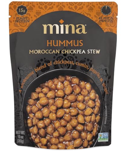 Image 3 of Mina Hummus Moroccan Chickpea Stew, 15g Plant Protein, Ready in Minutes, Vegan Friendly, Gluten Free, Kosher & Non-GMO, 10 Ounce (Pack of 6)