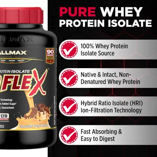 Image 2 of ALLMAX ISOFLEX Whey Protein Isolate, Chocolate Peanut Butter, 5 lb