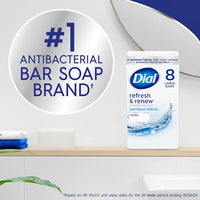Thumbnail for Image 2 of Dial Antibacterial Bar Soap, Refresh & Renew, White, 4 oz, 32 Bars