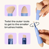 Thumbnail for Image 3 of ALLEYOOP Face & Lip Goals Set - Multi-Tasker 4-in-1 Brush + Lip Goals Hydrating Lip Balm