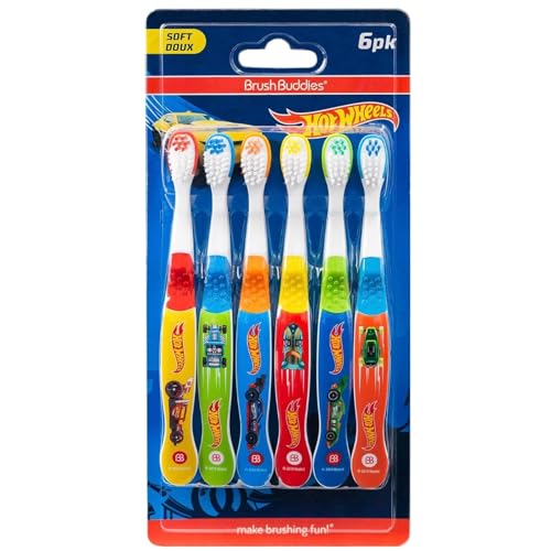 Image 1 of Multicolor / 1 Count (Pack of 6) for the product Brush Buddies Hot Wheels Manual Toothbrushes for Kids