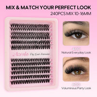 Thumbnail for Image 3 of Azenlo Lash Extensions 40D+60D Cluster 240pcs DIY Wispy Lash Clusters 10-16mm Eyelash Clusters for Beginners At Home Individual Thin Band Lash Kit (40D+60D Kit)