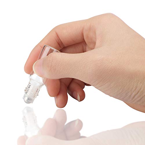 Image 5 of Easytle Essential Oil Roller Bottles 24 Pack 5ml Clear Glass Roller Bottles for Oils