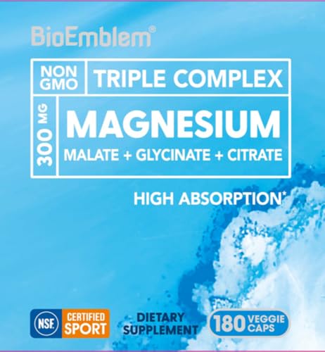 Image 5 of BioEmblem Triple Magnesium Complex, 300 mg Per Serving, 180 Capsules