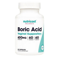 Thumbnail for Nutricost Women Boric Acid Suppository 600 Mg 60 Caps