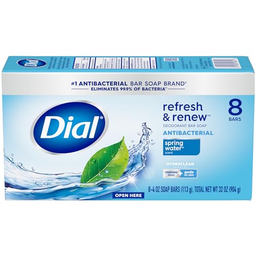 Image 3 of Dial Antibacterial Bar Soap, Spring Water, 4 oz, 8 Bars