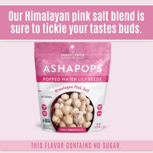 Image 4 of AshaPops Popped Water Lily Seeds, Himalayan Pink Salt, 1 oz Bags, Pack of 6