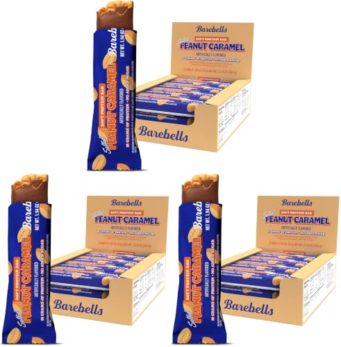 Image 1 of Default Title for the product BAREBELLS Soft Protein Bars Salted Peanut Caramel - 12 Bars, Pack of 3