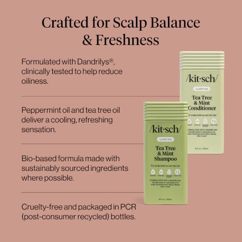 Image 3 of Kitsch Tea Tree & Mint Shampoo and Conditioner Set for Scalp Care