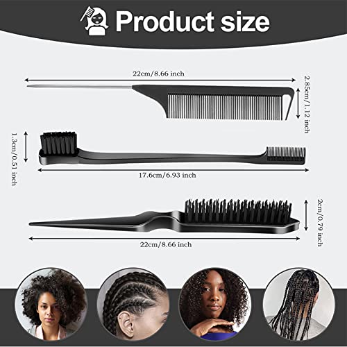 Image 2 of SWEET VIEW 3Pcs Slick Back Hair Brush