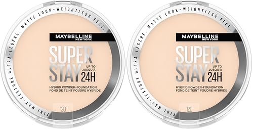 Image 19 of SUPERSTAY POWDER 120 / 0.2 Ounce (Pack of 2) for the product MAYBELLINE Super Stay Up To 24HR Hybrid Powder-Foundation
