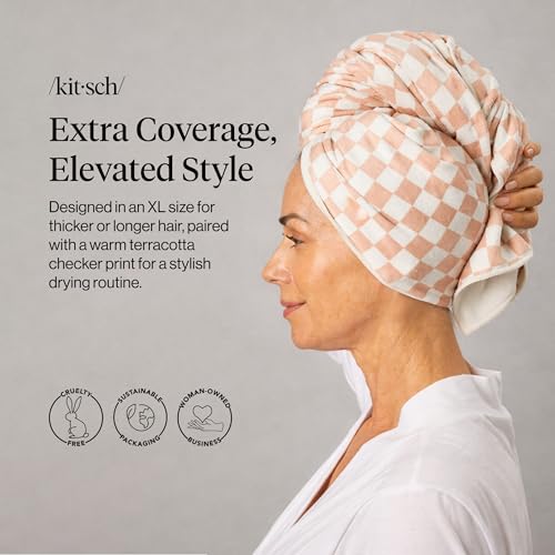 Image 5 of Kitsch XL Microfiber Hair Towel Wrap for Women