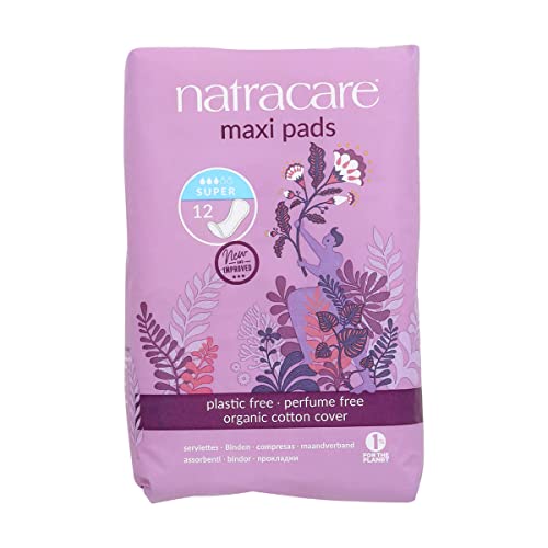 Image 1 of Default Title for the product natracare Natural Traditional Style Maxi Pads, Super, Individually Wrapped, Without Wings in Plant-Based Bag (1 Pack, 12 Pads Total)