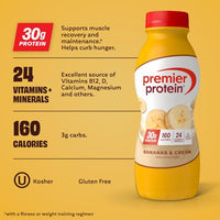 Thumbnail for Image 2 of Premier Protein 30g High Protein Shake, Bananas & Cream, 12 Pack