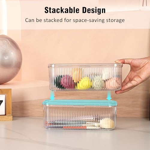 Image 5 of JessLab Makeup Brush Holder with Lid, Makeup Sponge Storage Case