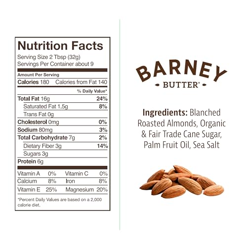 Image 2 of Barney Butter Almond Butter, Crunchy, 10 Ounce Jar
