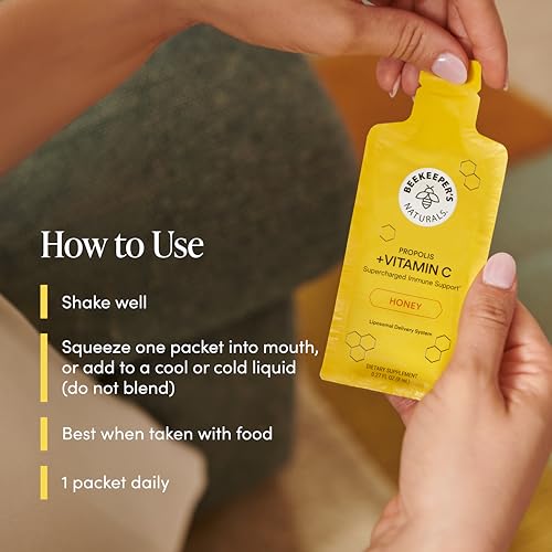 Image 6 of Beekeeper's Naturals Liposomal Vitamin C (1000mg) + Propolis Packets, 30 Ct