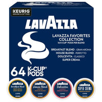 Thumbnail for Image 1 of Default Title for the product Lavazza Favorites Collection Variety Pack, K-Cup Pods, Light and Medium Roast Coffee, 64 Count