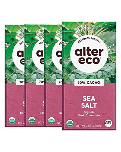 Image 1 of Sea Salt / 4 Count (Pack of 1) for the product Alter Eco Dark Chocolate Bars