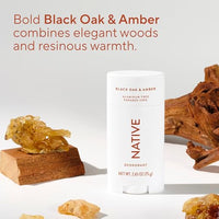 Thumbnail for Image 4 of Native Deodorant Contains Naturally Derived Ingredients, 72 Hour Odor Control, Deodorant for Women and Men, Aluminum Free, Black Oak & Amber 2.65oz