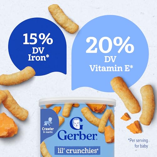 Image 7 of Gerber Stage 3 Mild Cheddar Lil Crunchies Snack, 1.48 Oz, 6 Pack