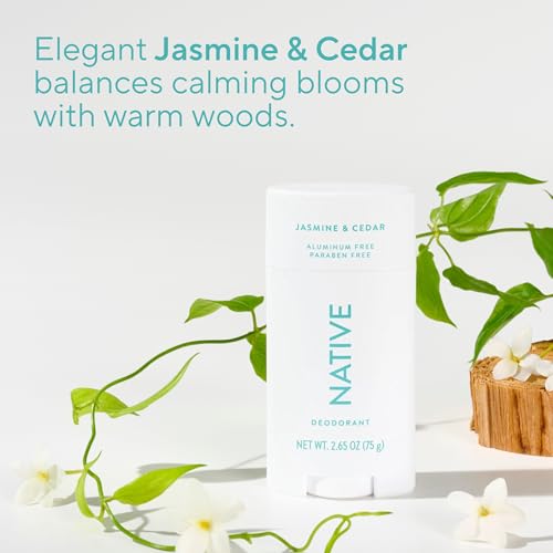Image 4 of Native Deodorant Contains Naturally Derived Ingredients, 72 Hour Odor Control, Deodorant for Women and Men, Aluminum Free, Jasmine & Cedar, 2.65 Ounce (Pack of 12)