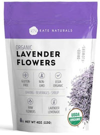Thumbnail for Image 1 of 4 Ounce (Pack of 1) for the product Kate Naturals Dried Lavender Flowers for Tea, Syrup, Lemonade (4oz)