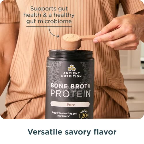 Image 6 of Ancient Nutrition Grass Fed Bone Broth Protein Powder, Pure