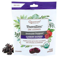 Thumbnail for Image 1 of 18 Count (Pack of 1) for the product Quantum Health TheraZinc Organic Immune Support Elderberry, 18 Lozenges