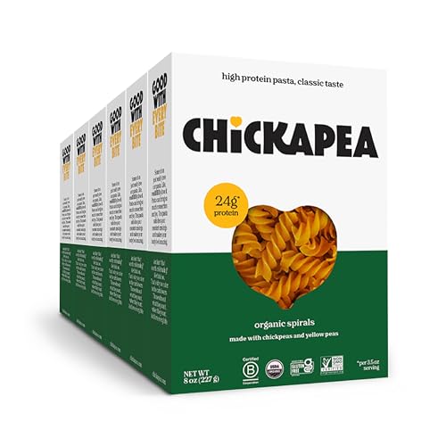 Image 1 of Default Title for the product Chickapea Chickpea Pasta High Protein Organic Spirals 8 oz Pack of 6