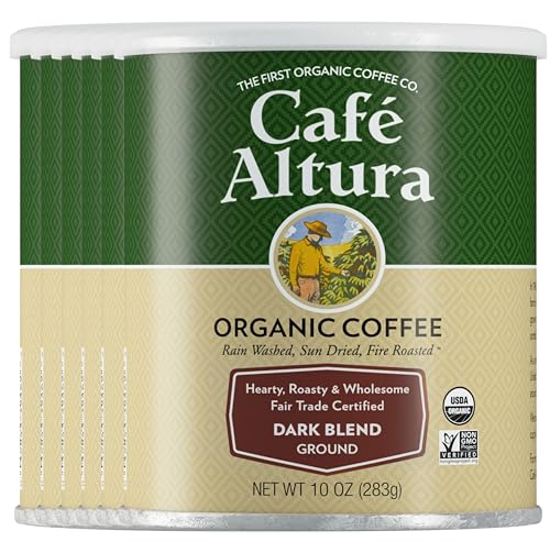Image 1 of Default Title for the product Cafe Altura Ground Organic Coffee, Fair Trade Dark Blend, 10 oz Can