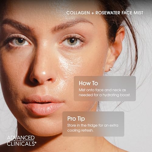 Image 5 of Advanced Clinicals Collagen Rosewater Face Mist 7.5 Fl Oz